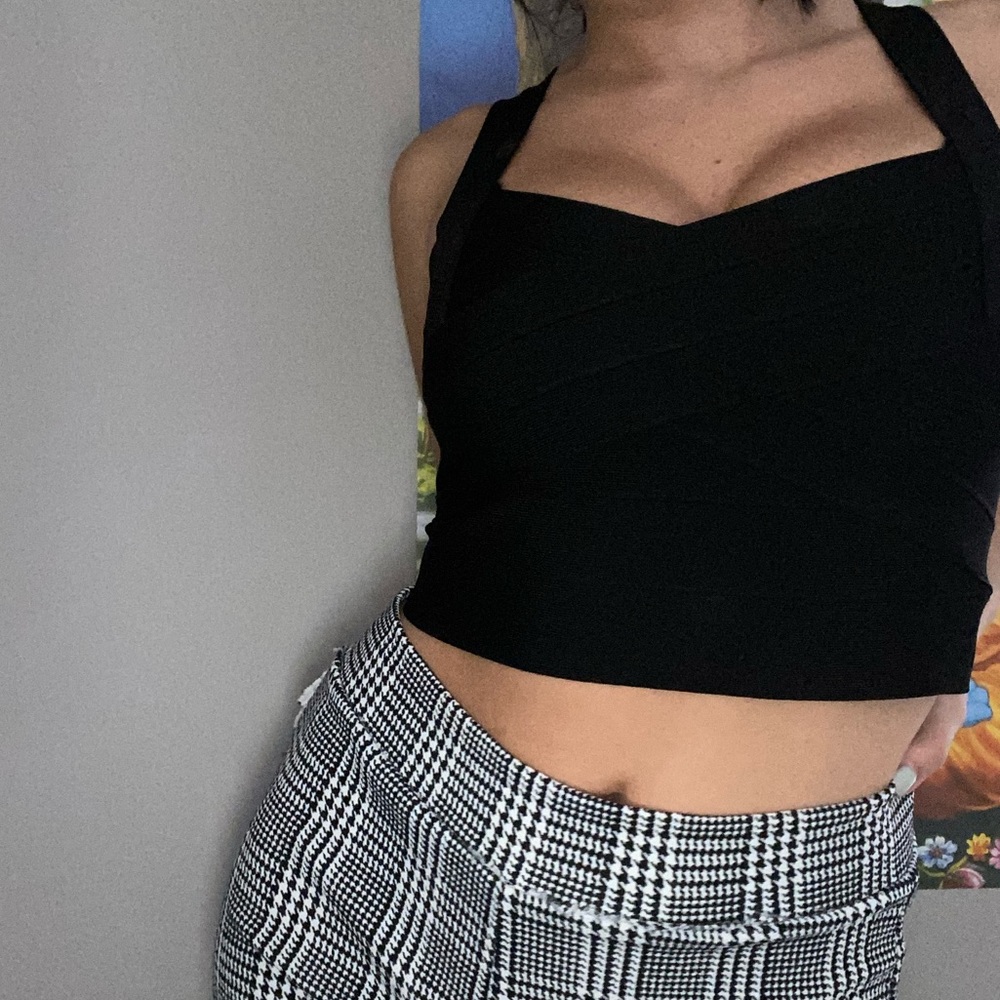 black bandage top